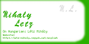 mihaly letz business card